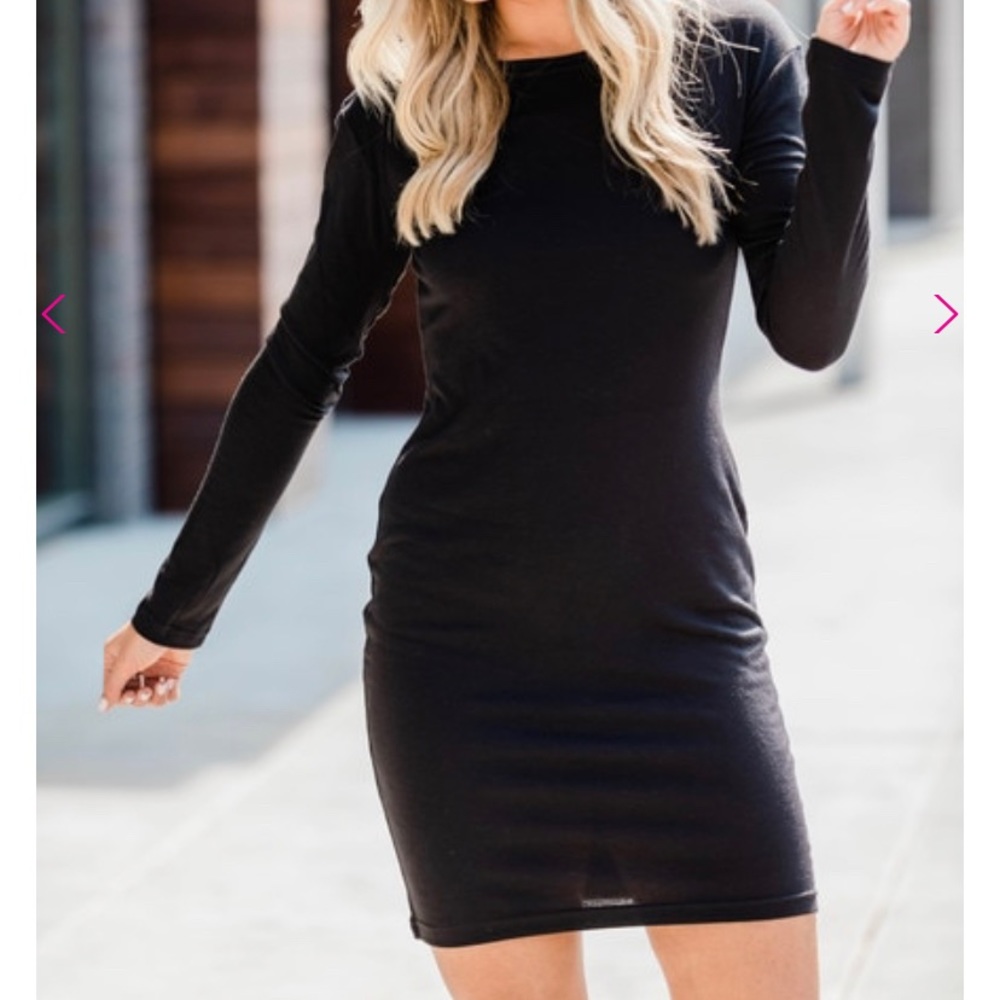 Power Of Love Black Piko Dress